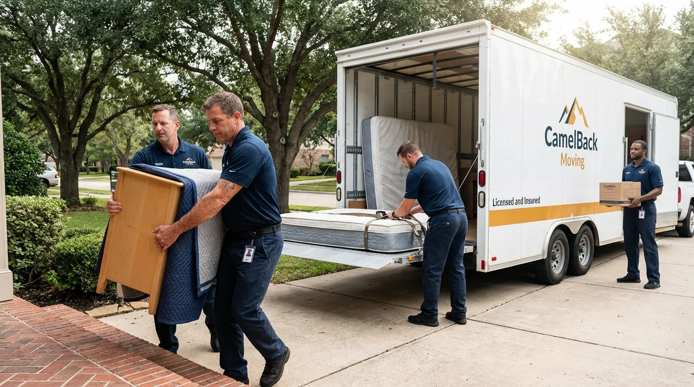 Crew loading residential truck for cross-state move from West New York, NJ